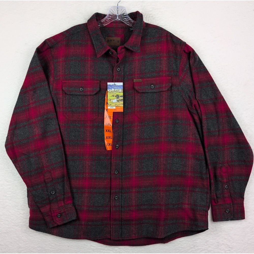 NWT Orvis Heavyweight Brushed Flannel Big Bear Long Sleeve Shacket‎ Shirt XXL